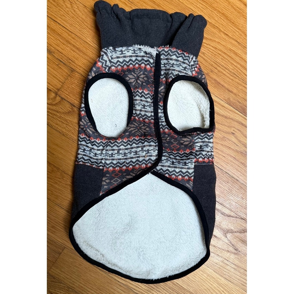 Fabdog Fair Isle Knitted Turtleneck Dog Sweater Fleece / Sherpa Lined, Large
